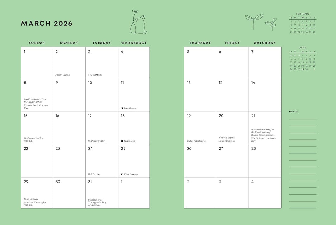 Studio Ghibli My Neighbor Totoro 2026 12-Month Weekly Planner