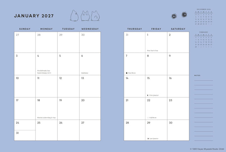 My Neighbor Totoro 2027 12-Month Weekly Planner - Studio Ghibli
