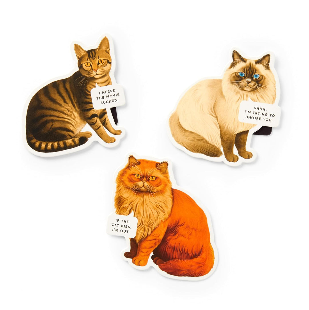 Moody Cats Magnetic Bookmark Set