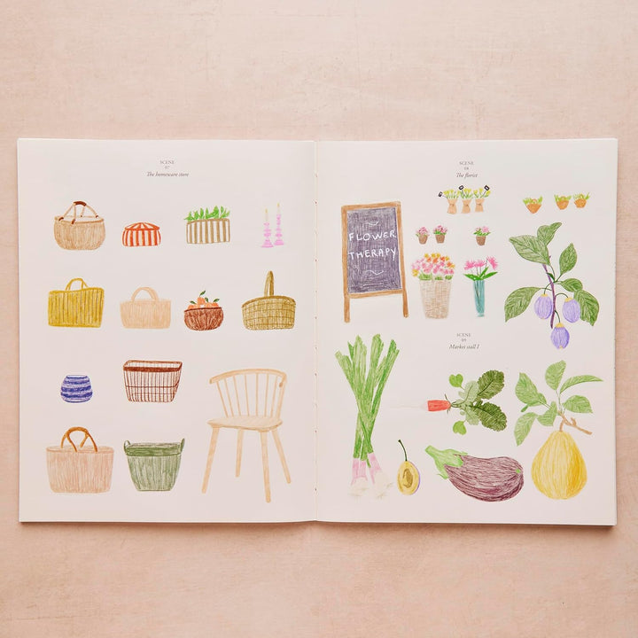 Market Days - Colouring and stickers by Zoé de Las Cases