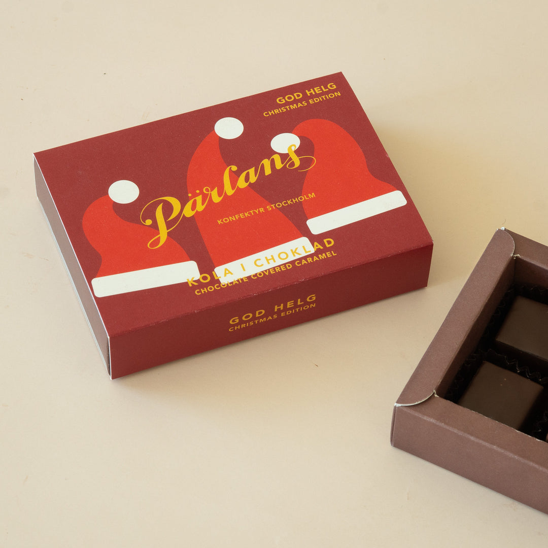 Box of 6 Chocolate Covered Caramel, God Helg, 75 g
