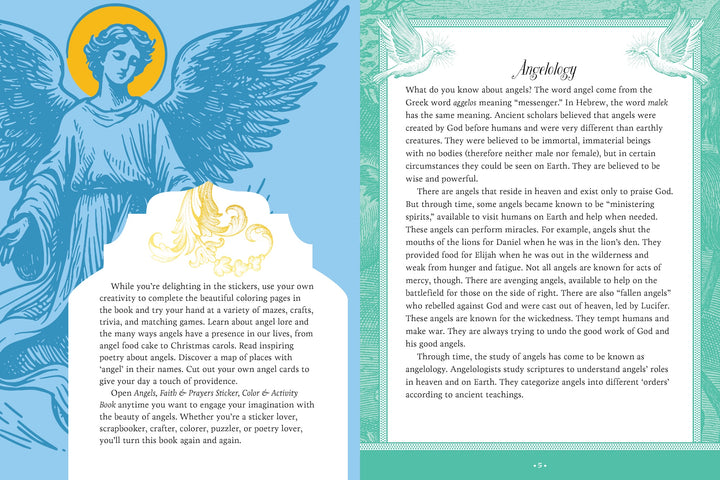 Angels, Faith & Prayers Sticker, Color & Activity Book
