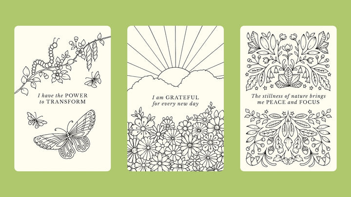 Johanna Basford's Notes from Nature - 30 Affirmations Cards to Colour