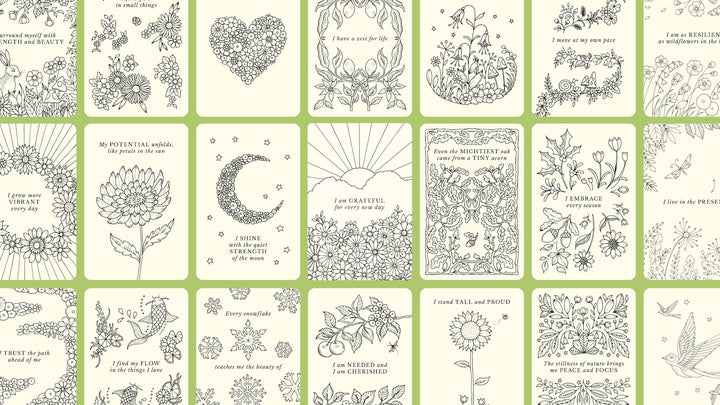 Johanna Basford's Notes from Nature - 30 Affirmations Cards to Colour