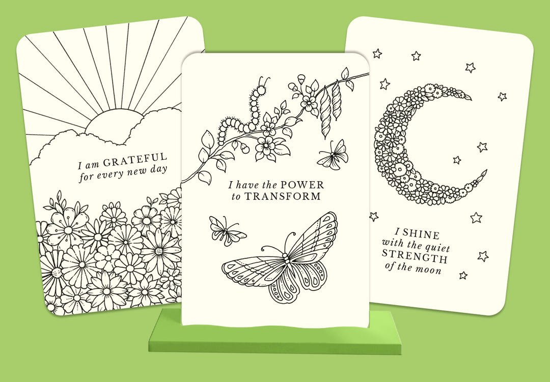 Johanna Basford's Notes from Nature - 30 Affirmations Cards to Colour