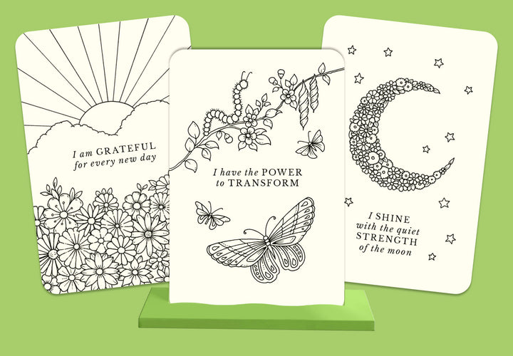 Johanna Basford's Notes from Nature - 30 Affirmations Cards to Colour
